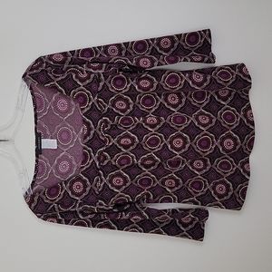 Jonden Brown & Purple Print Top M